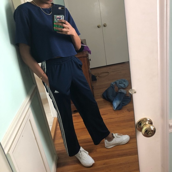 Navy Adidas Track/Sweat Pants - Picture 1 of 4